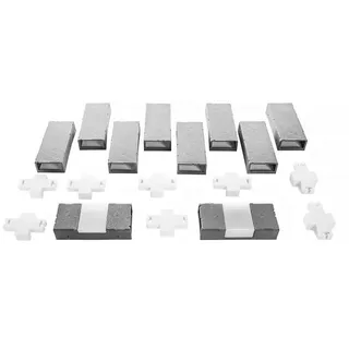 Hti-Living Beetumrandung Nessa Solar Brick 10-teilig Grau