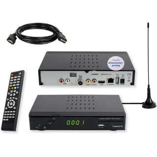 SetOne SET-ONE EasyOne 740 DVB-T2 Bundle, Freenet TV, HDMI Kabel, Antenne