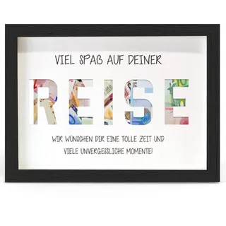 Geldgeschenk Reise, Flitterwochen und Urlaub, Weltreise Geburtstag Geldgeschenk, Urlaubskasse Spardose, Geldgeschenke Reisekasse für Freunde, Familie, Liebhaber Frauen, Männer, Weltenbummler, Schwarz