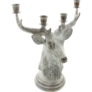 Frank-Flechtwaren FRANK FLECHTWAREN, Kerzenhalter Hirsch Kerzenständer Ø Silber,