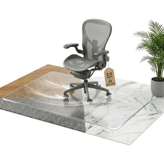 Artwelt Bodenschutzmatte Bürostuhl Transparent Schreibtischstuhl Unterlage Bodenmatte Bürostuhlunterlage Stuhlunterlage Stuhlmatte (70cm X 60cm)