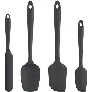 U-Taste Silikon Spatel & Teigschaber 4er Set, 250°C Hitzebeständiger Antihaft-Gummispachtel Kuchenspatel, Nahtloses Einteiliges Design für Kochen Backen Mischen