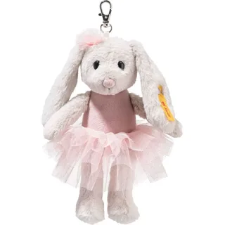 Steiff 112614 - Anhänger Hoppie Balletthase, weiß/rosa, Plüsch-Schlüsselanhänger, 16 cm