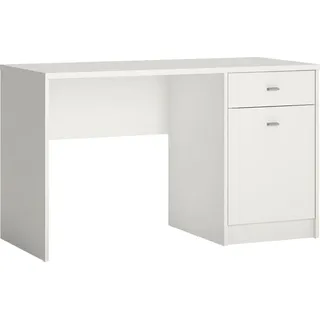 Idimex Schreibtisch Selina mit 1 Schublade & 1 Tür weiß - Moderner Holz-Schreibtisch mit viel Stauraum, für Home-Office und Arbeiten