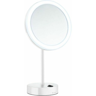 Smedbo Outline Kosmetikspiegel mit Dual-LED-Beleuchtung | mit Stellfuß##Weiß FK484EWP