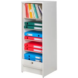 SIMMOB Rollladenschrank Aktenschrank mit Rolladentür, abschließbar, Weiß, 104x38x38,5 cm weiß