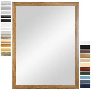 PrimeLuxe Wandspiegel 50 x 70 cm (Außenmaß) in Eiche Rustikal | Farbe und Größe wählbar | Ganzkörperspiegel | Bad & Flur Spiegel | mit Holz Rahmen | Made IN Germany
