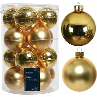 Kaemingk 16 Christbaumkugeln Glas 8cm Gold