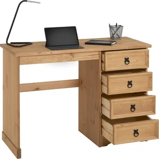 CARO-Möbel Schreibtisch Salsa Kiefer massiv / Braun