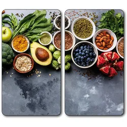Multi-Glasschneideplatte, 2er Pack, Motiv: Healthy Kitchen