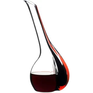 RIEDEL Black Tie Touch Dekanter-Rot, Einzelpackung,klares/rotes/schwarzes Kristallglas,handgefertigt