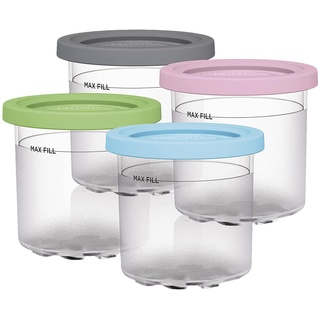 yybng Eiscreme Behälter Für Ninja Creami, 4 Pack Auslaufsichere Eiscreme Pints Und Deckel, Eiscreme-Pints Mit Deckel, Für Serien NC301, NC300, NC299AMZ, CN305A, CN301CO