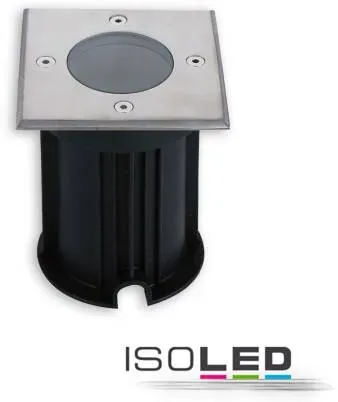 ISOLED Bodeneinbaustrahler für GU10 Spots eckig IP67 230V exkl. Leuchtmittel befahrbar Fiai IsoLED 115524