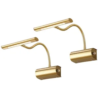 TRIO Leuchten LED Bilderleuchte, Dimmer, LED fest integriert, Warmweiß, innen, Bilderleuchte Bildbeleuchtung Flexarm dimmbar, Gold-en H 35cm goldfarben
