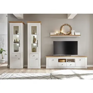 Home Affaire »Westminster TOPSELLER", Set, 2 Vitrinen, Lowboard, Wandregal, 4 Stk. tlg., weiß