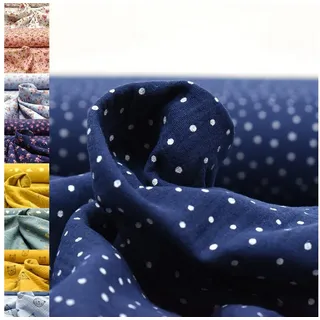 MAGAM-Stoffe Stoff "Paul", Musselin Mulltuch Kinder 100% Baumwolle ÖKO-TEX Meterware ab 50cm blau