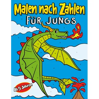 Malen nach Zahlen für Jungen: 30 coole Motive mit Superhelden, Dinosauriern, Fahrzeugen & Tieren | Kinder Malbuch ab 5 Jahren für kreative Jungs