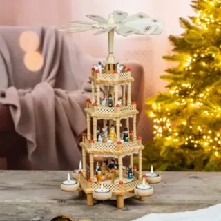 Hi große Weihnachtspyramide Pyramide Weihnachten 4 stöckig,ca.52 cm