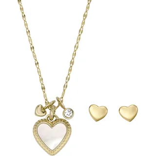 Fossil Schmuck-Set, Edelstahl, gold