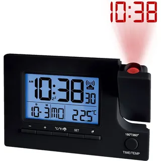 Miraval Funk-Projektionswecker Funkwecker USB 2 Alarme Temperaturanzeige Datum