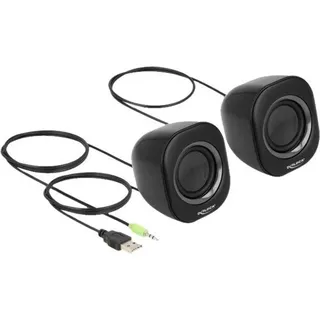 DeLock Mini Stereo, PC Lautsprecher - für - 2 Watt (Gesamt)