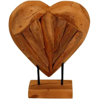 Sesua Holzherz Teak Holz Natur massiv Herz 30 cm
