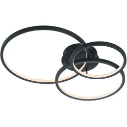 TRIO LEUCHTEN LED Deckenleuchte "Aaron", grau (anthrazit), 1, H: 11cm, 1 Stk., Leuchten, WiZ Smarthome Deckenlampe Steuerung Fernbedienung + App, RGB dimmbar, LED Deckenleuchte