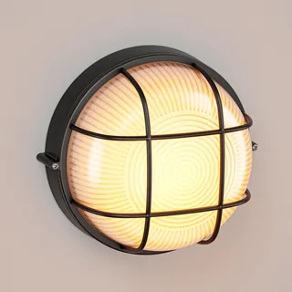 ledscom.de Feuchtraumleuchte, Kellerleuchte KERU, rund, schwarz, IP44, GX53 Fassung max. 15W