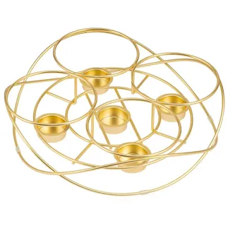 bremermann Speisenwärmer, für 5 Teelichter, runde Warmhalteplatte, gold