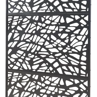 casa.pro Paravent + Raumteiler, Indoor Trennwand Poskind Stahl 200x100x50 cm Schwarz