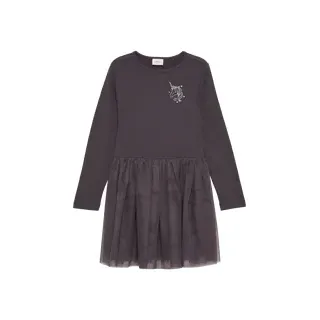 S.Oliver Jersey-Kleid mit Tüllrock und Glitzer-Print, Kinder, lila, 110