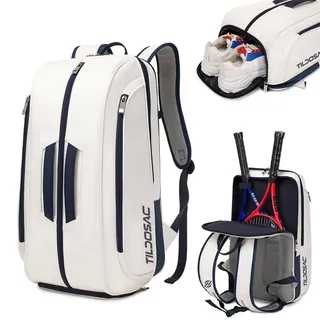 TILDOSAC Tennistasche Schlägertasche für Tennis Padel, große Sport Pickleball Tasche für Männer Frauen mit Schuhfach, Laptop Sleeve, Zaun Haken, Ball Sleeve