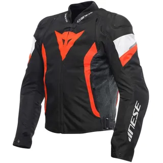 Dainese Avro 5 Textiljacke Schwarz/Neon-Rot/Weiß 44