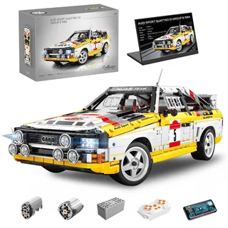 BauCIubs Technik Auto für Audi Sport Quattro Group B 1984 S1, YC-23043 KIemmbausteine, Maßstab 1: 8 Supercar Modell, 3880 Teile Technik S1 Auto Bausatz