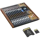 Tascam Model 16 Mischpult mit Speicherkarte 32GB (Studio- und Livemixer), Mischpult, Schwarz