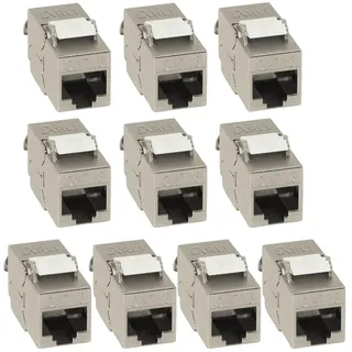 ARLI Cat8 Keystone 10 Cat.8.1 Keystone Jack RJ45 Buchse Modul 2000 MHz 40Gbit vollgeschirmt werkzeuglos für cat 8.1 STP Netzwerkkabel Einbaubuchse Patchpanel Verlegekabel Patchfeld Ethernet Anschluss