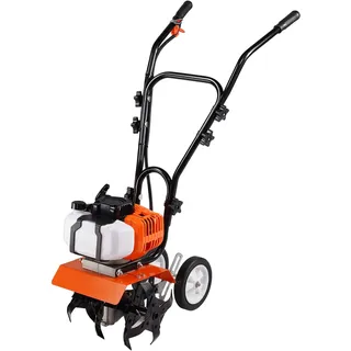 Vevor Gartenfräse 31CC Hubraum Gasbetrieben Motorhacke 340 mm Anbaubreite Motorfräse 100 mm Kultivierungstiefe Bodenhacke Stahl Kultivierungsklinge Ackerfräse 1030 x 465 x 890 mm Kultivator