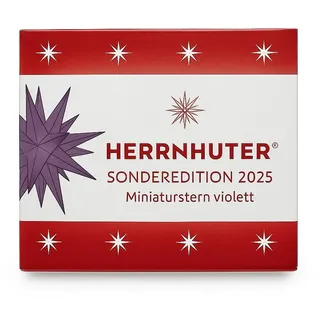 Herrnhuter 2 x limitierter Stern Sonderedition 2025 - Miniaturstern - Violett - Größe: 8cm - mit LED Licht und 3 Meter Kabel, Netzteil NICHT inbegriffen (Set mit 2 Sternen)