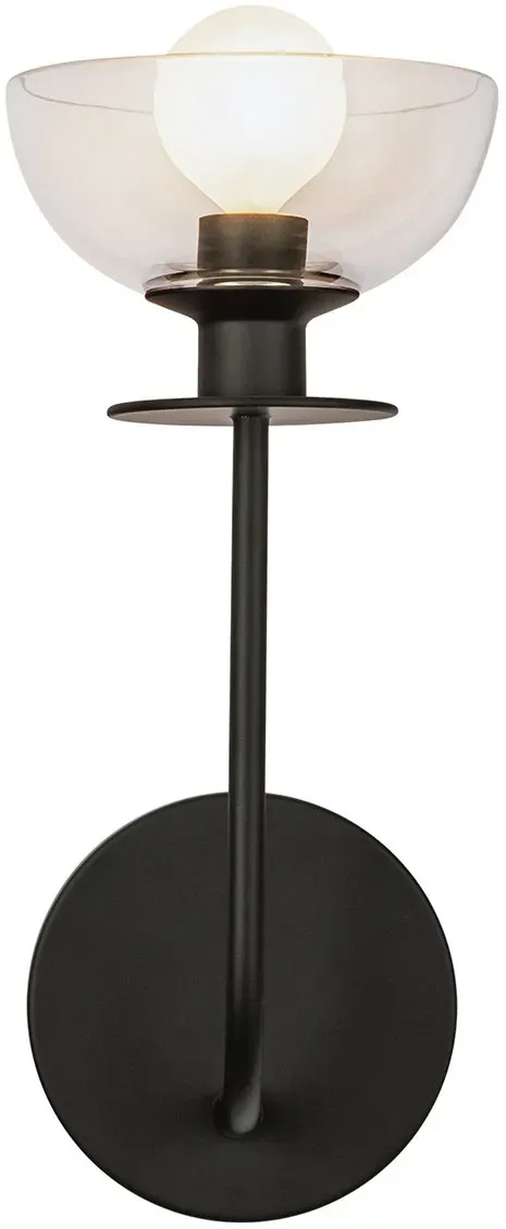 Elstead Lighting Sylvia Wandleuchte 1-flammig Schwarz – Alora Mood Glas Design