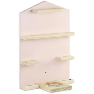 Hama 132438 Wand Hänge Regal für Tonie Box Tonies Figuren (Pink, Holz)
