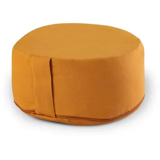 Amagohome Yogakissen Yogakissen Bodenkissen rund H 14xø31 cm mit Buchweizenschalen Meditati gelb