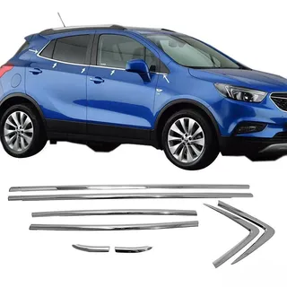 Fensterleisten Zierleiste kompatibel mit Mokka A 2012-2016 | Auto Zubehör Fenster Leiste Fensterrahmen Edelstahl Chrom 8 teilige Grau