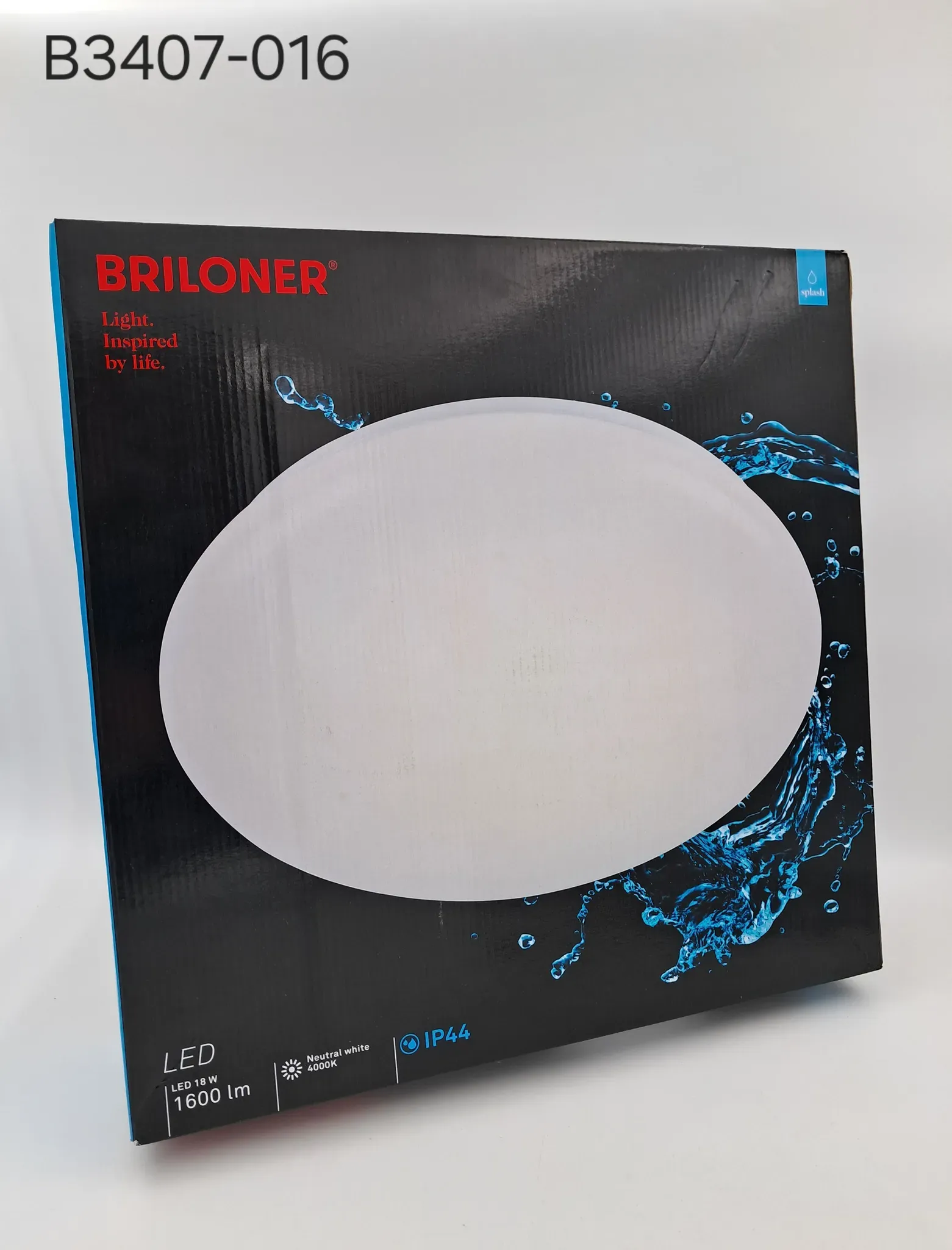 Briloner LED Badezimmer Deckenleuchte Splash weiß 18W 4000K Neutralweiß IP44 Ø38...