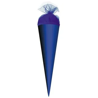 ROTH Schultüte Roth Basteltüte ultramarinblau - 50 cm rund - mit dunkelblauem Tüllverschluss