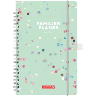 Brunnen 1070290016 Buchkalender Familienplaner 2026 "Confetti" A5, Papier