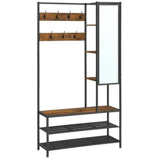 VASAGLE Garderobenständer Garderobe, mit Schuhbank, 35 x 98 x 182 cm