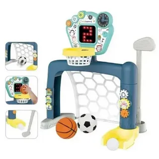 Coil Kinder-Sportzentrum Basketballkörbe für Kinder 3in1 – Interaktives Fußballtor, Basketballkorb, Golfspiel für Kleinkinder, mit LED und Musik, Lernspielzeug ab 18 Monaten, sicherer ABS-Kunststoff