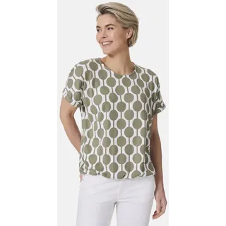 STOOKER WOMEN Kurzarmshirt CLEA Print T-Shirt Regular Fit T-Shirt Spitzen- Shirt für Damen grün 44/46 EU