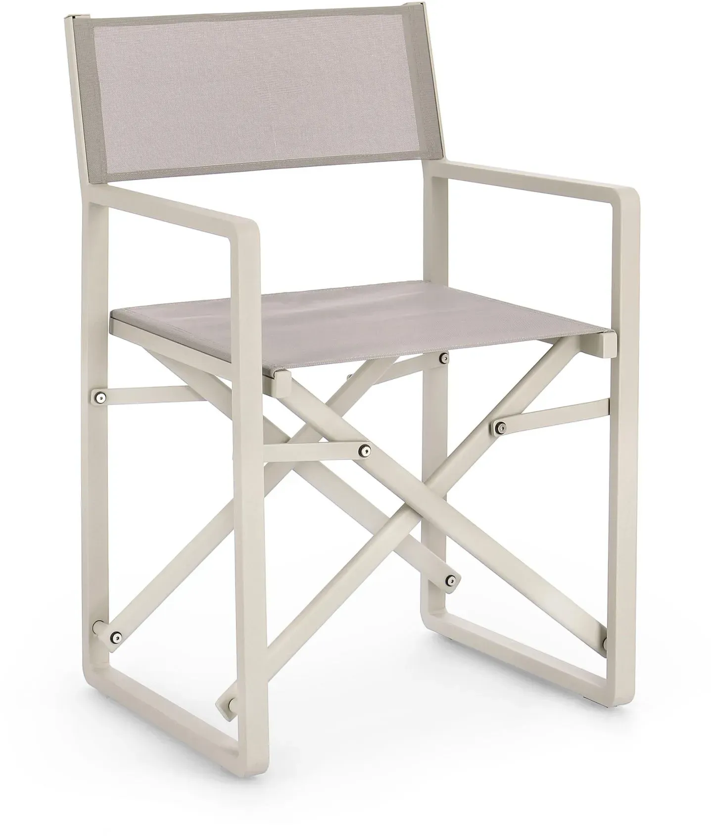 Regiestuhl Konnor aus Aluminium, modern klappbar, Beige Taupe, leicht und pflegeleicht