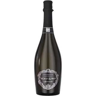 SCAVI & RAY Prosecco DOC Spumante extra trocken 0,75l, fruchtig frischer Schaumwein aus Italien, 11% Vol. Alkohol - perfekt für festliche Anlässe & Prosecco-Cocktails